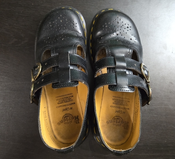 Dr. Martens Other - Vintage Dr Martens Girls Size 3 Mary Jane Black Leather Double Strap Doll Shoes